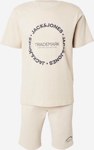 JACK & JONES Облекло за бягане 'JJBENSON' в бежово: отпред