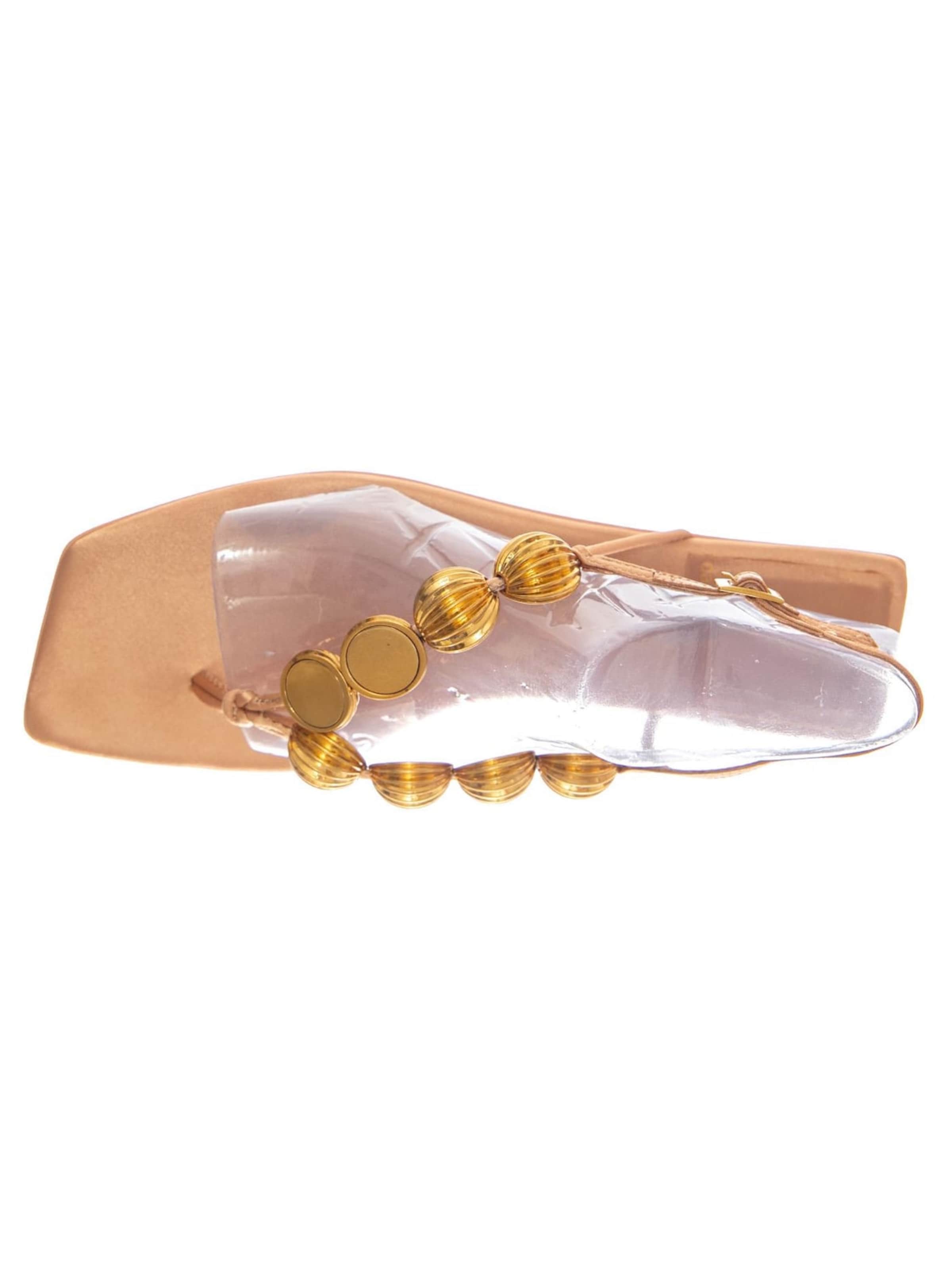 Jeffrey Campbell Sandaal 'YUCATAN BEIGE SATIN GOLD' in Beige