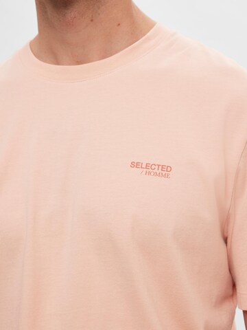 T-Shirt 'Aspen' SELECTED HOMME en rose