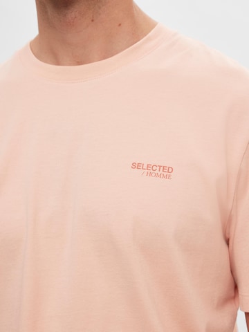 SELECTED HOMME T-Shirt 'Aspen' in Pink