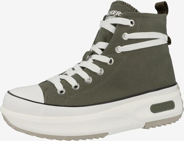 Sneaker alta di Dockers by Gerli in verde: frontale