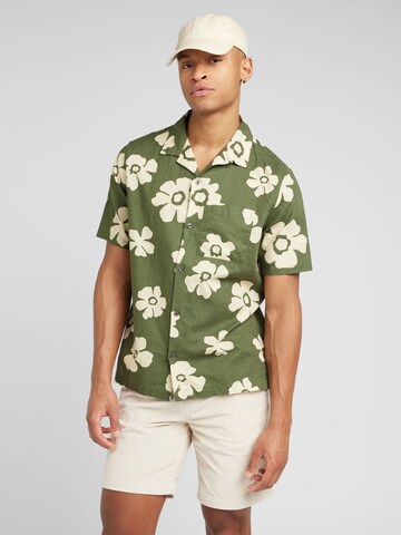 GAP Regular fit Button Up Shirt in Green: front