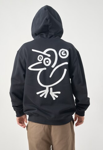 Cleptomanicx Sweat jacket 'Sketchu Gull Zip' in Black