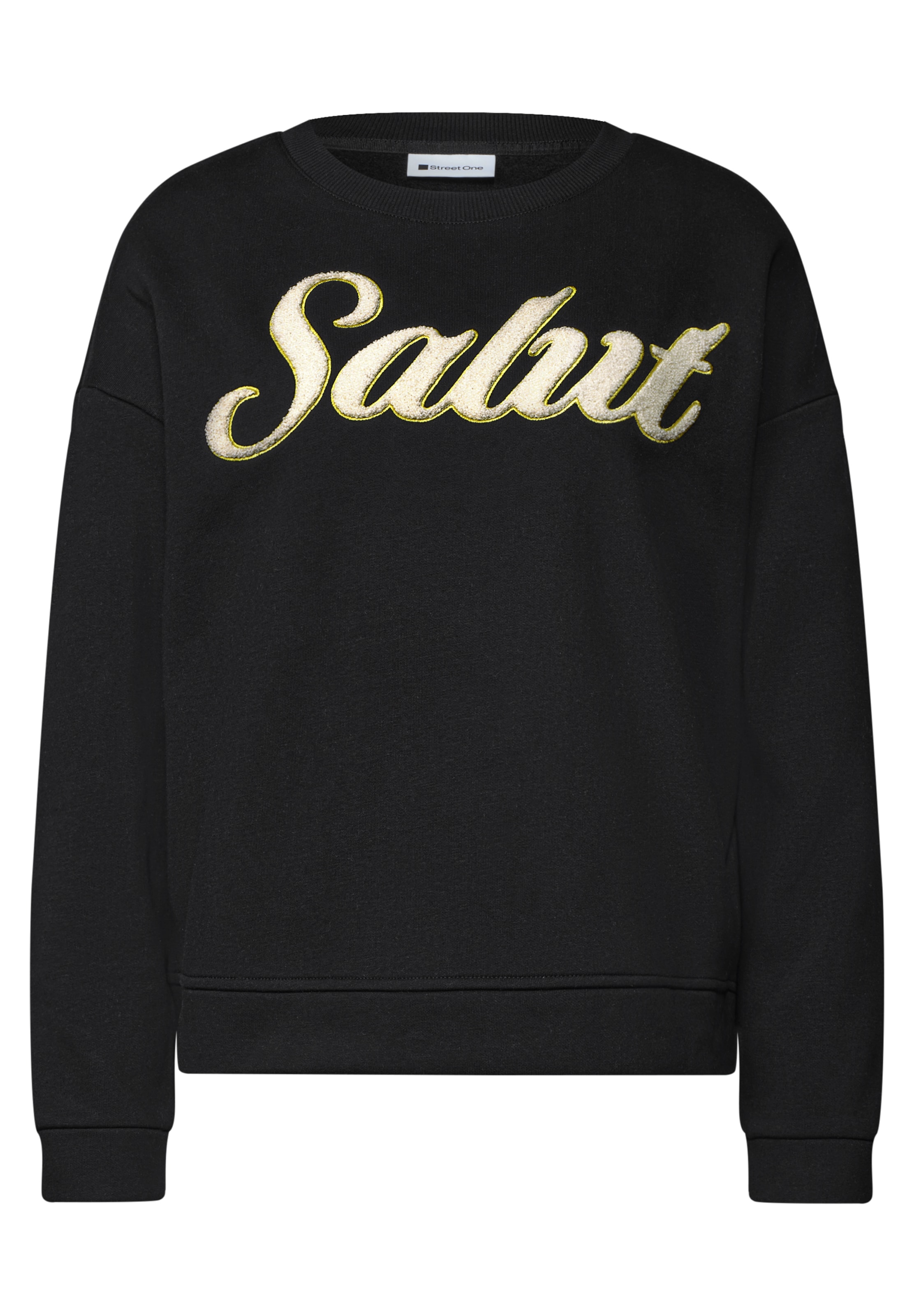 STREET ONE Sweatshirt in XS in gold / schwarz, Produktansicht