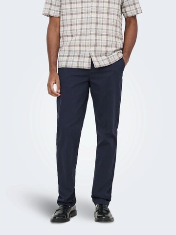 Only & Sons Regular Chino trousers 'ONSWeft' in Blue: front