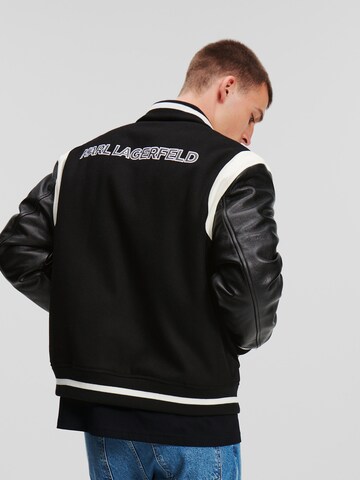 Karl Lagerfeld Prehodna jakna 'Varsity' | črna barva