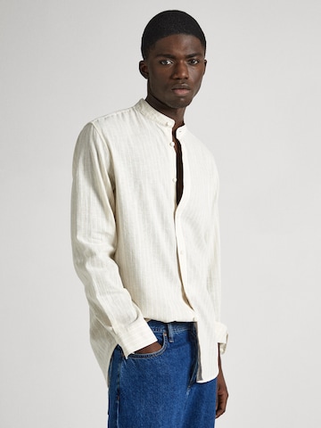 Pepe Jeans Regular fit Button Up Shirt 'PAMPHILL' in Beige: front