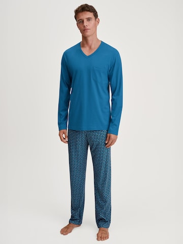 CALIDA Long Pajamas 'Relax Imprint' in Blue