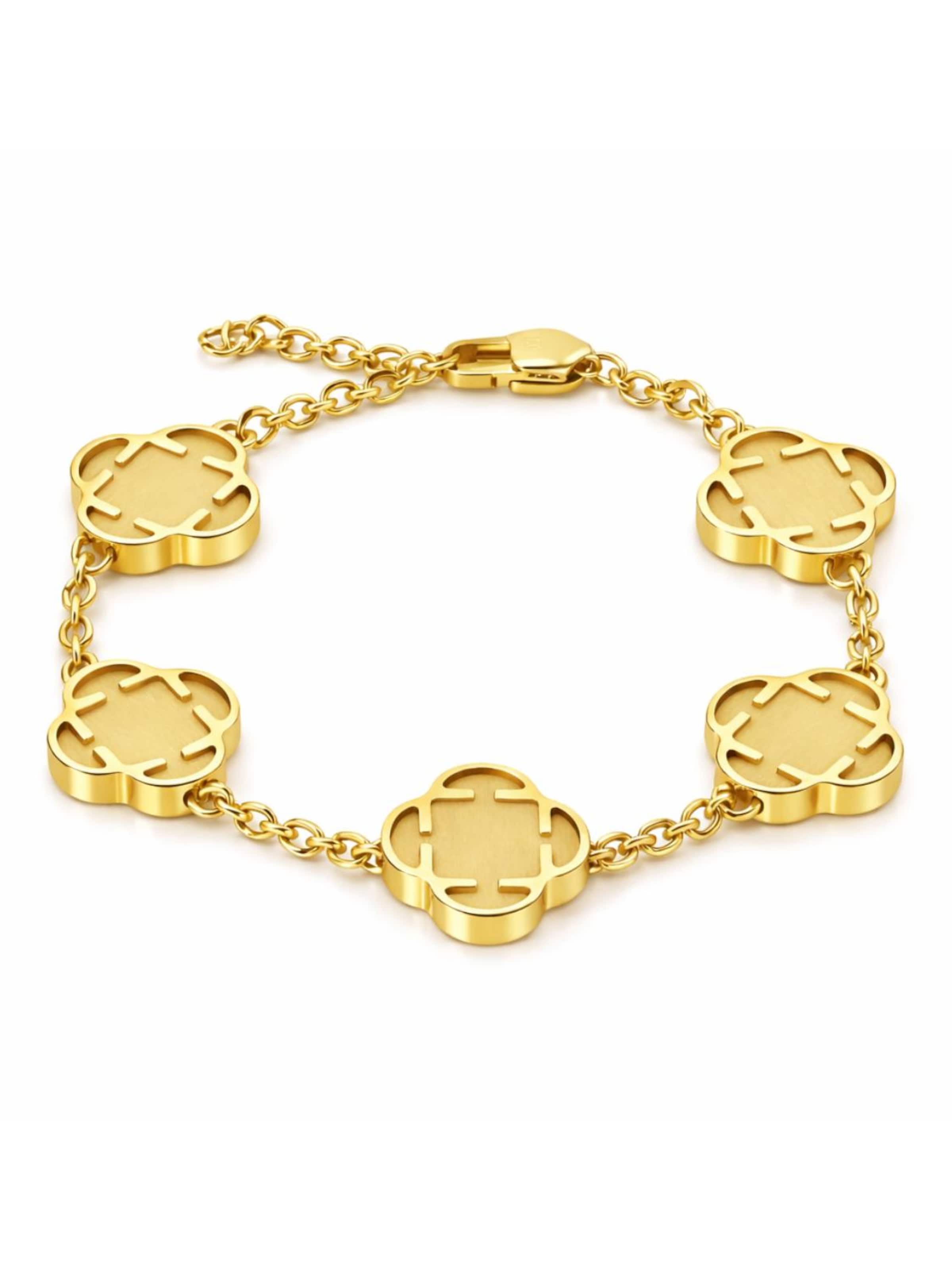 Eternal Bracelet 'Raw Clover' in Gold: front