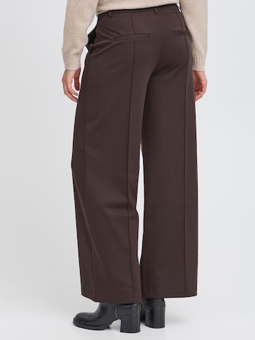 ICHI Wide Leg Bukser 'IHKate' i brun