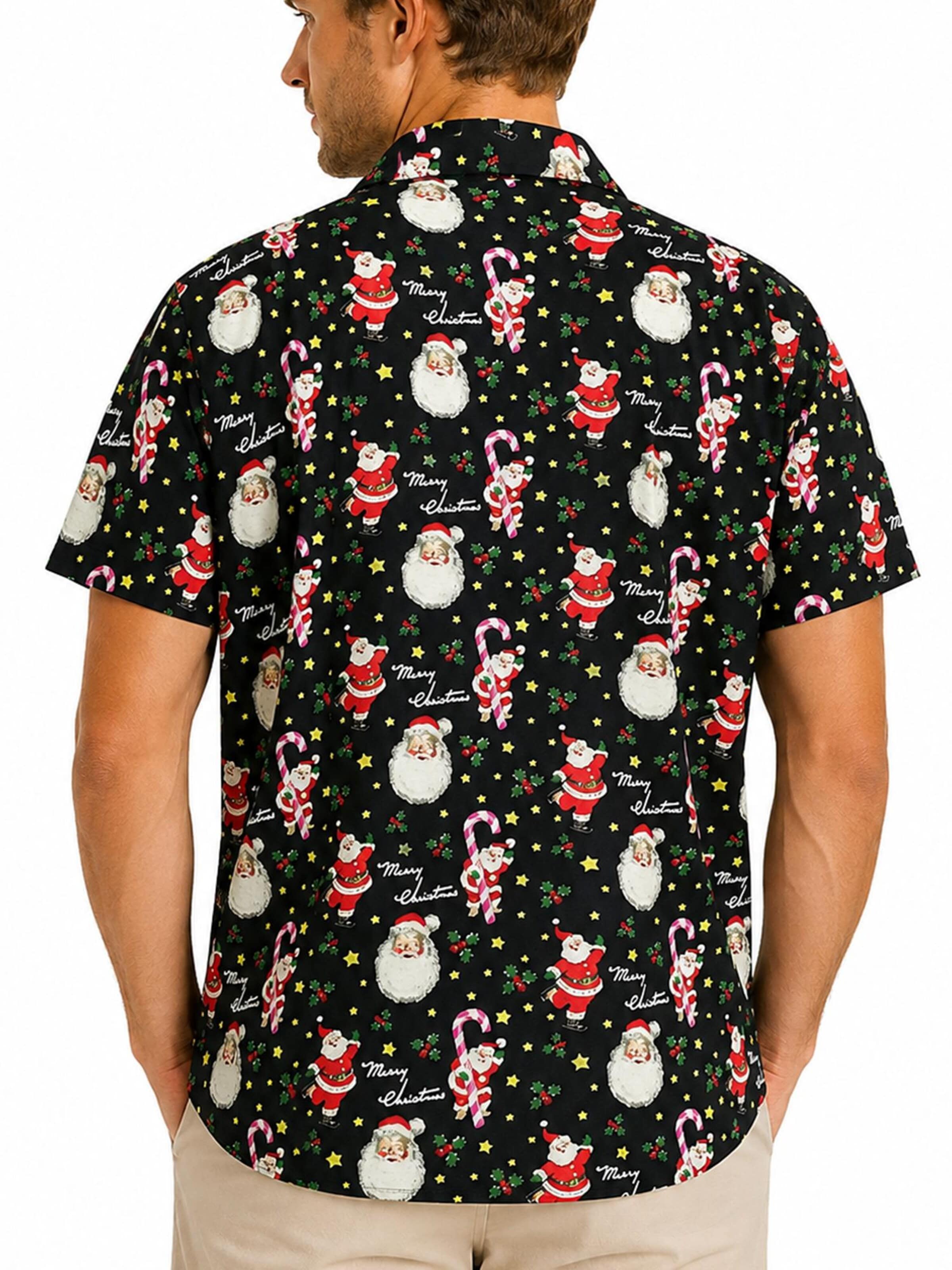 Coupe regular Chemise 'Christmas Dolphin Santa' King Kameha en noir