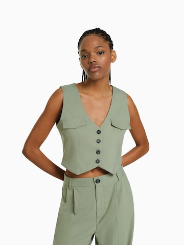 Gilet Bershka en vert : devant