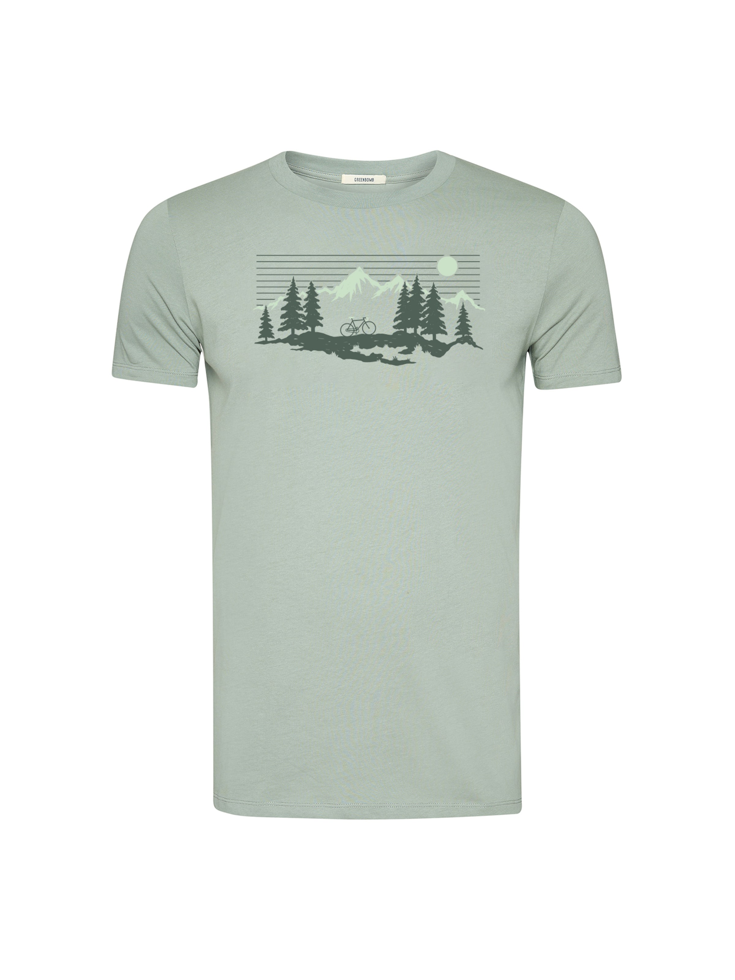 Maglietta 'Guide Bike Mountain Pines' di GREENBOMB in verde: frontale