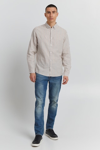 INDICODE JEANS Regular fit Button Up Shirt 'Hanko' in Beige