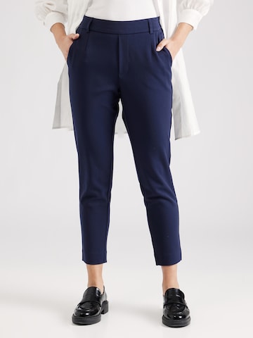 VILA Slim fit Pleat-Front Pants 'Varone' in Blue: front