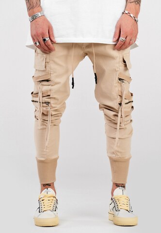 2Y Premium Regular Cargo Pants 'B5194' in Beige: front