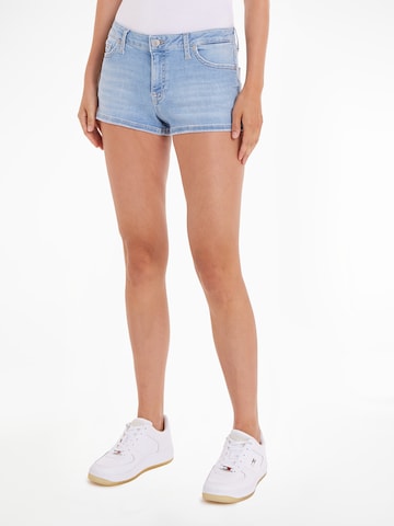 Tommy Jeans Skinny Shorts in Blau: predná strana