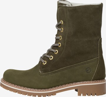 TAMARIS Lace-Up Ankle Boots in Green