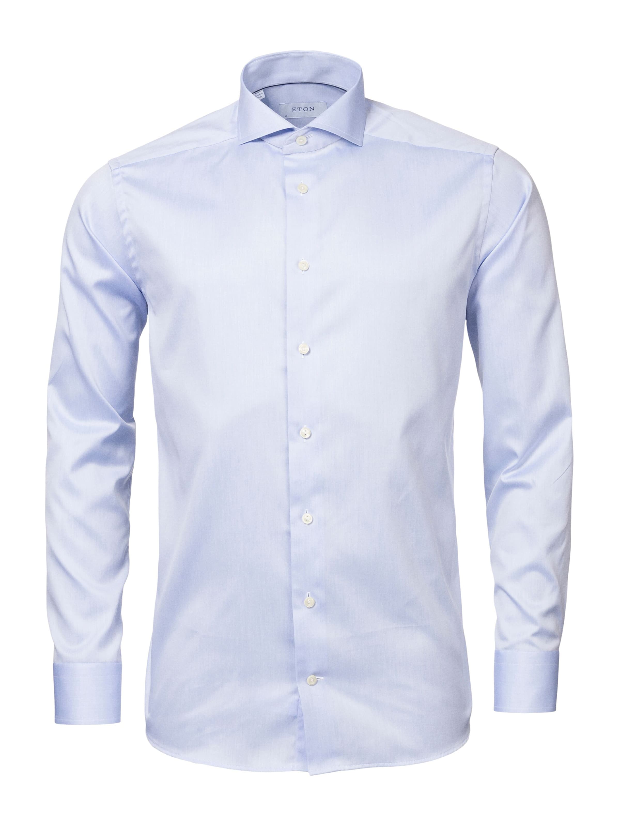 ETON Slim fit Button Up Shirt in Blue: front