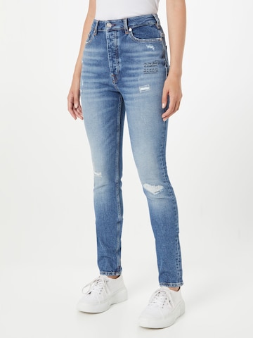 SCOTCH & SODA Slimfit Jeans 'The Line high rise skinny in organic cot' i blå: framsida