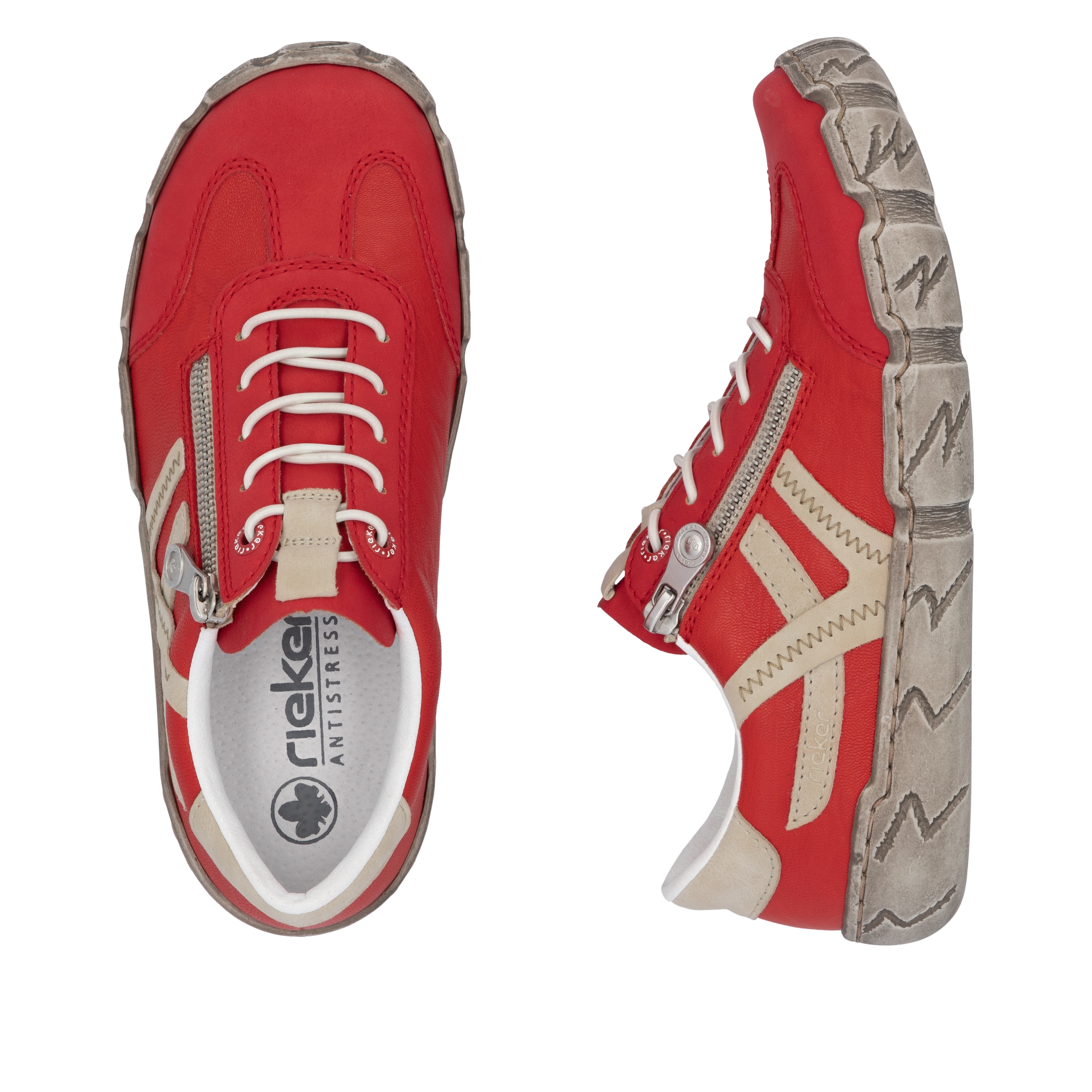 Baskets basses Rieker en rouge