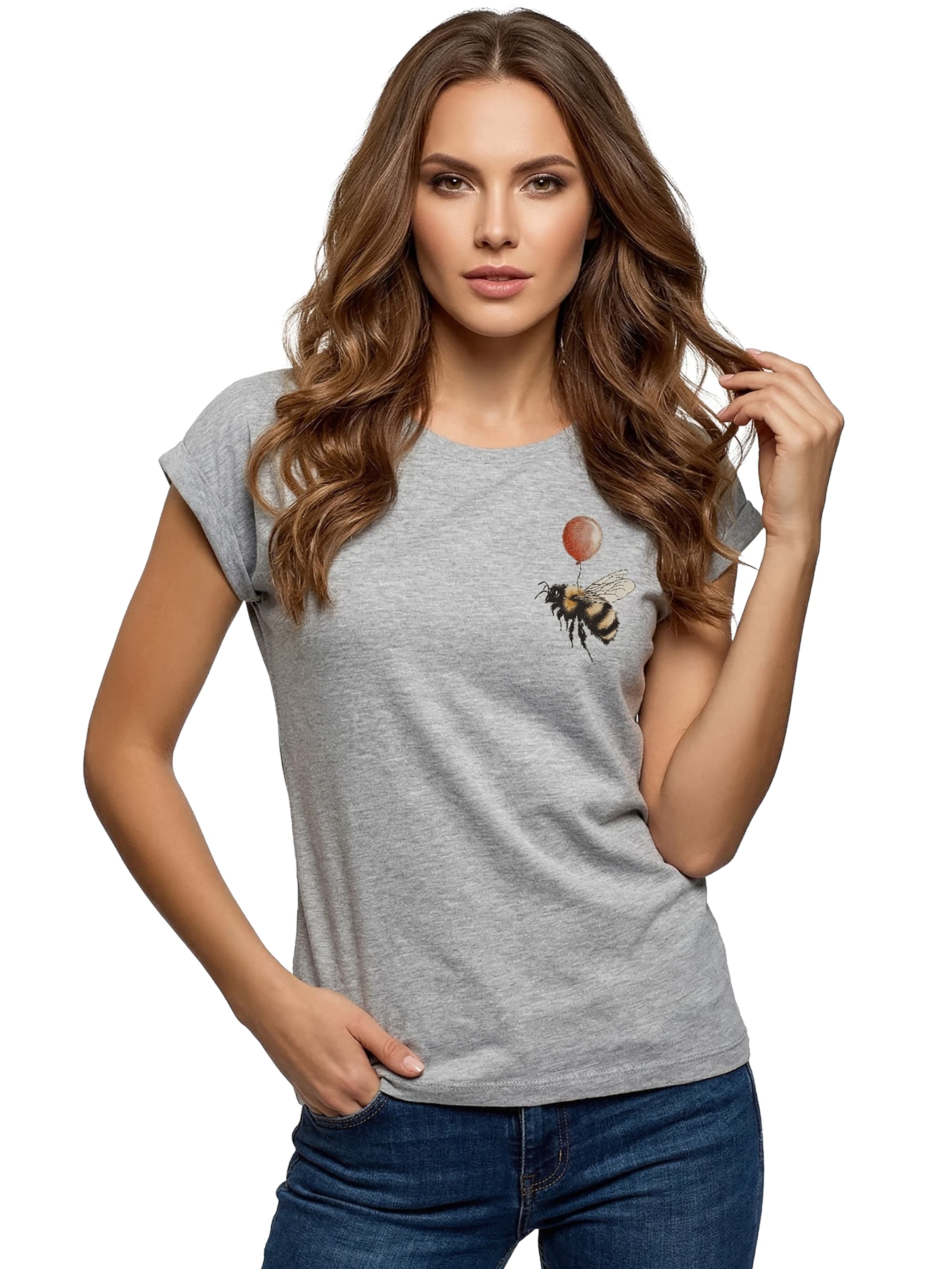 MAKAYA Shirt 'Flughilfe' in Grey: front
