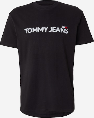 Tommy Jeans Тениска в черно: отпред