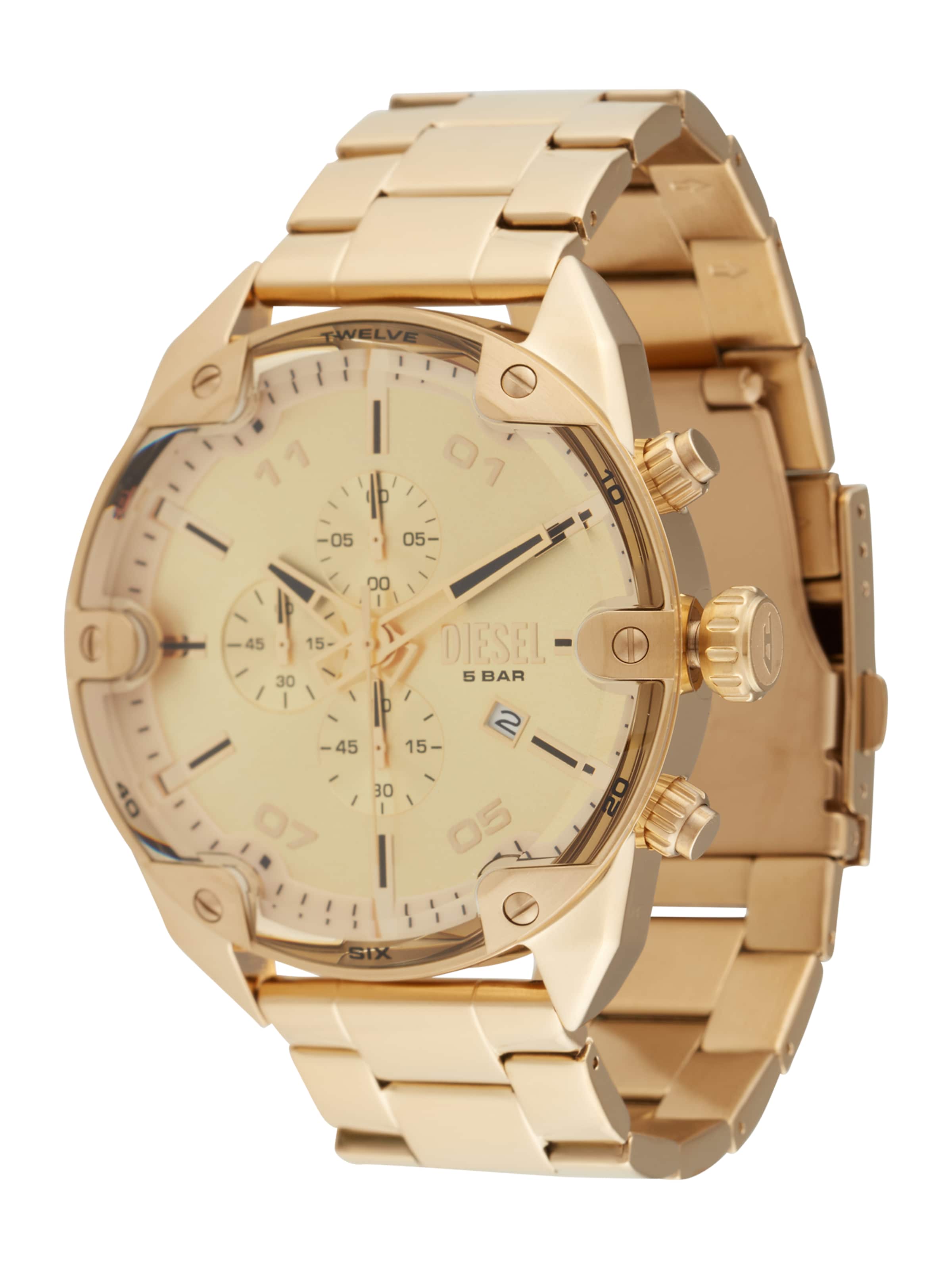 DIESEL Digitaal horloge in Goud: voorkant