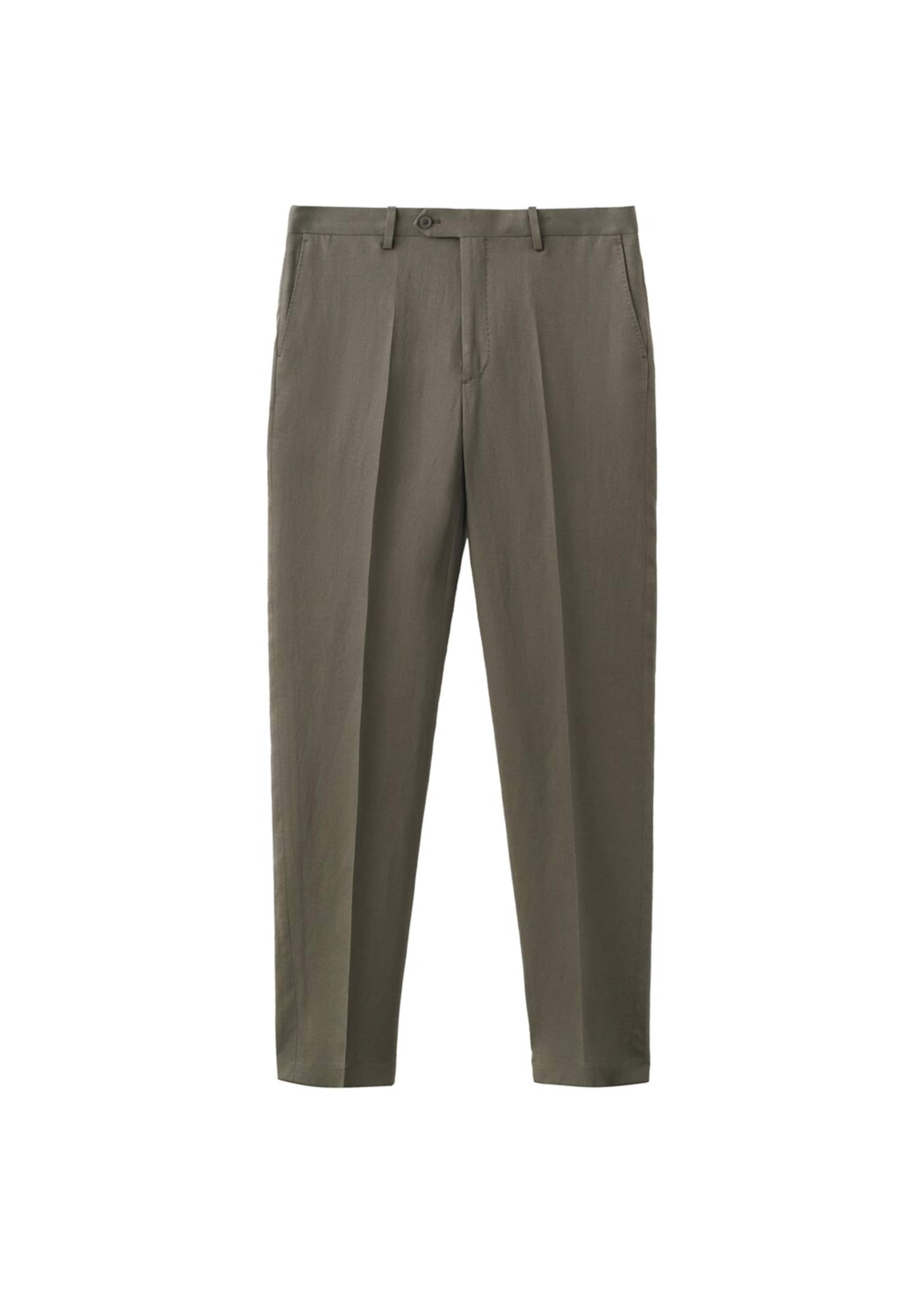MANGO MAN Slim fit Pleated Pants 'Amalfi' in Green: front