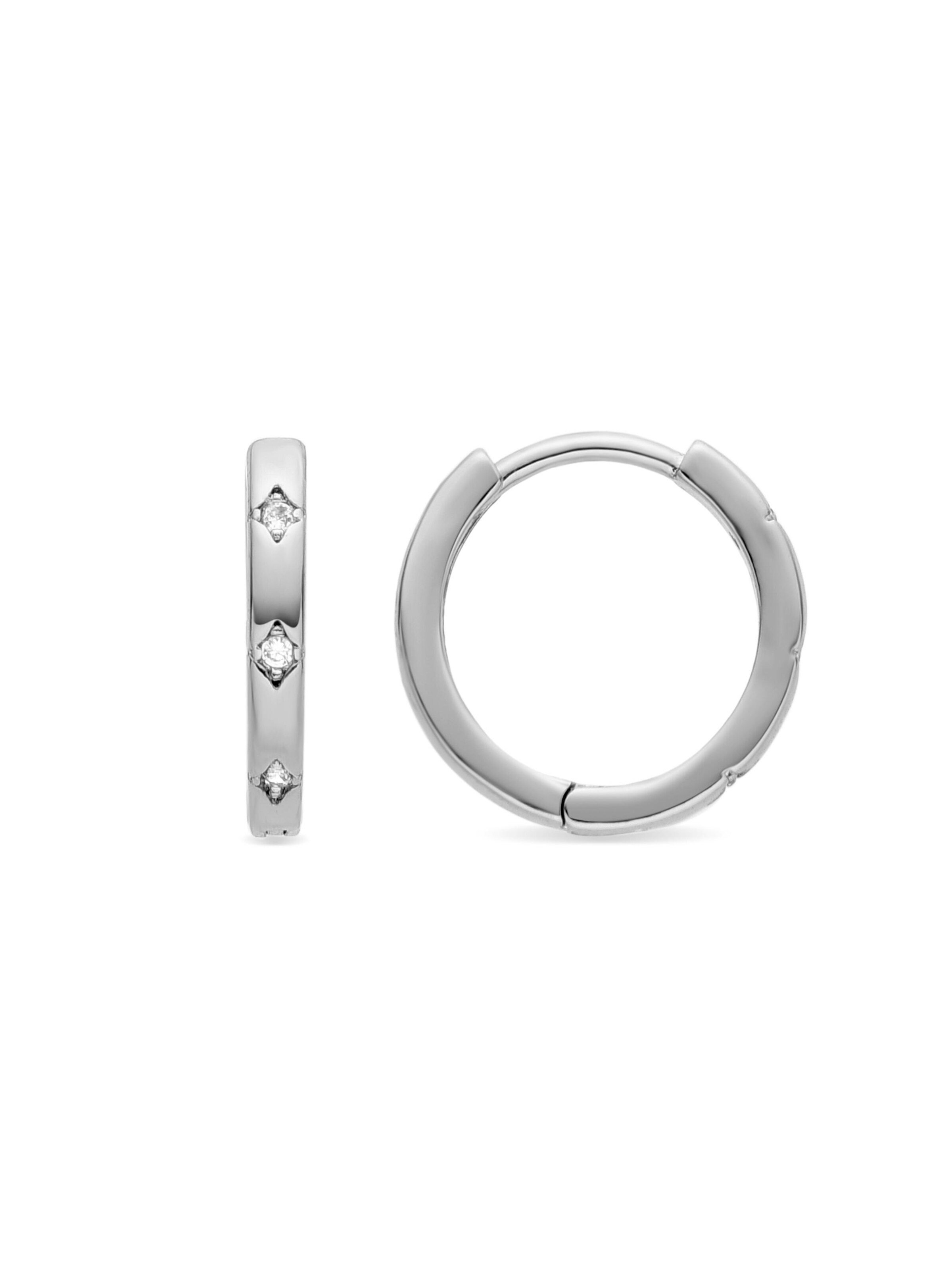 Boucles d'oreilles 'Unya' Luxenter en argent : devant