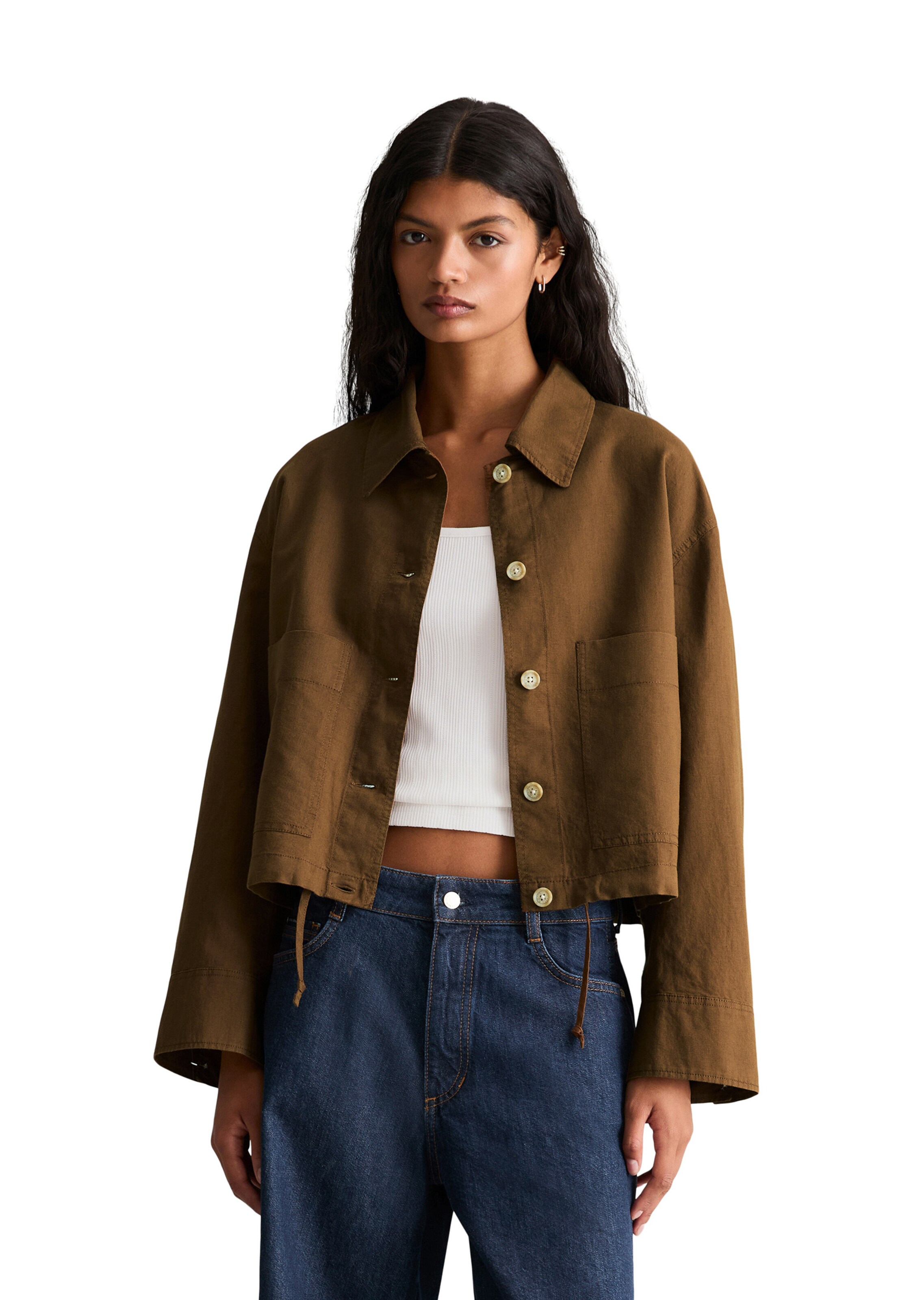 Marc O'Polo DENIM Tussenjas in Bruin: voorkant