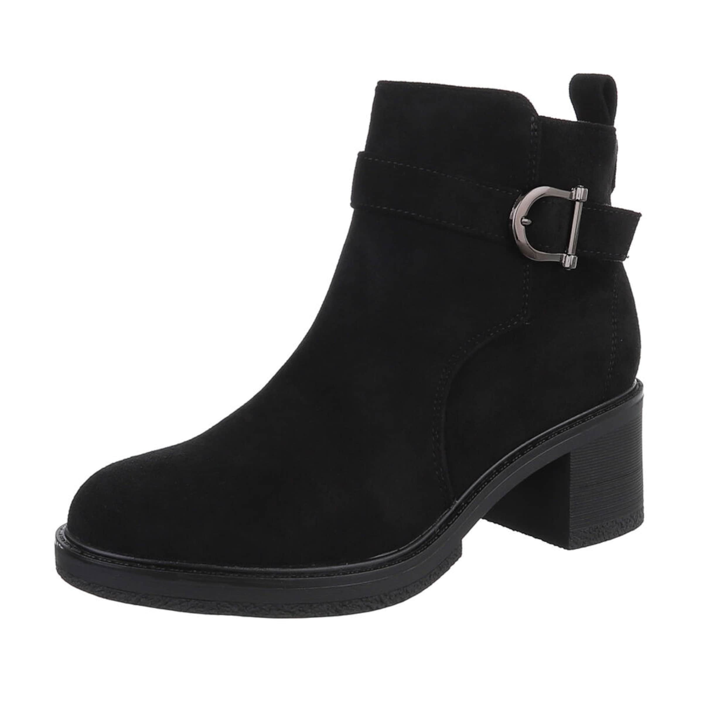 Ital-Design Stiefelette in Schwarz: Vorderseite