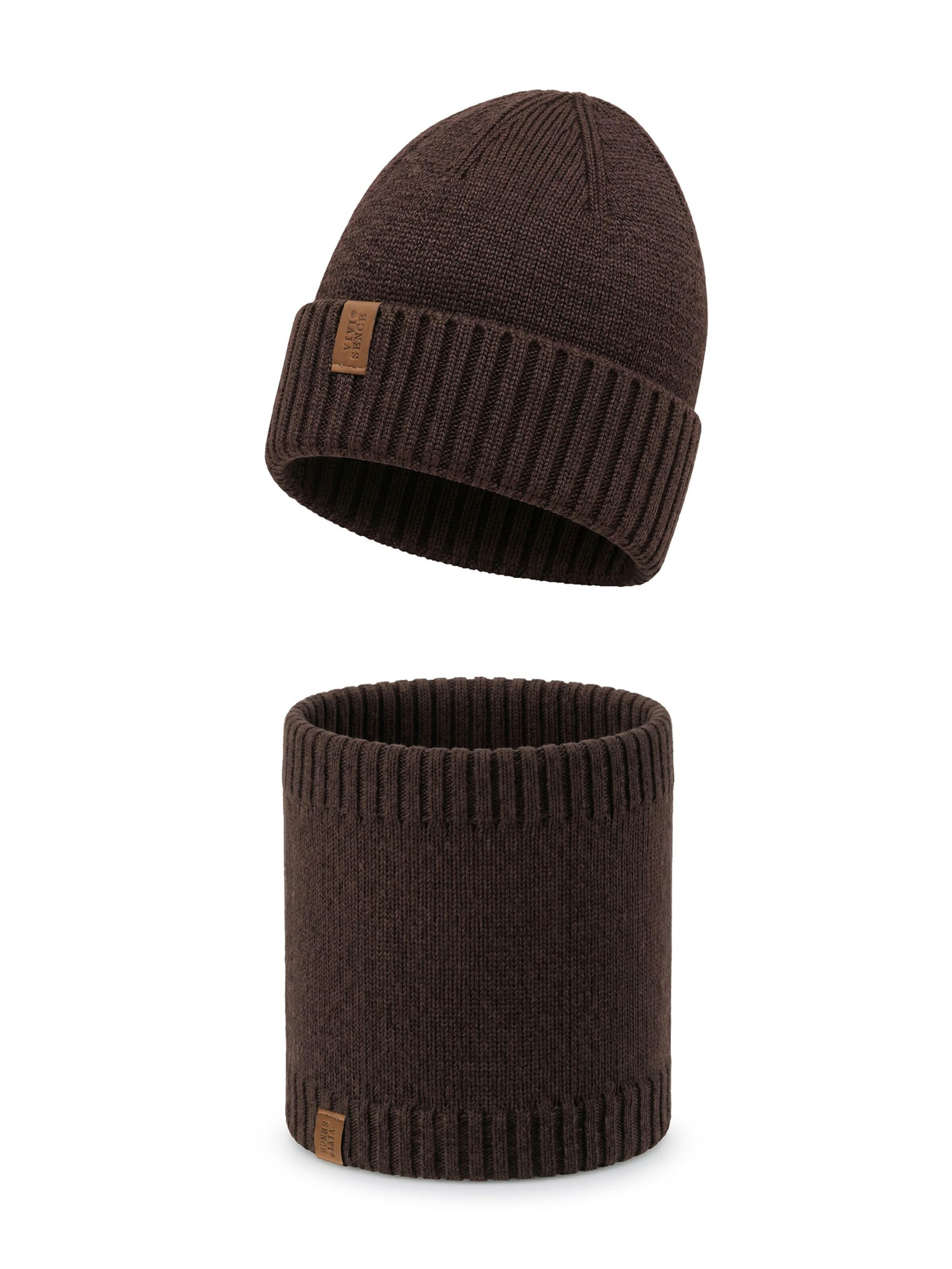 Vivisence Beanie 'M7007 KMPL' in Brown: front