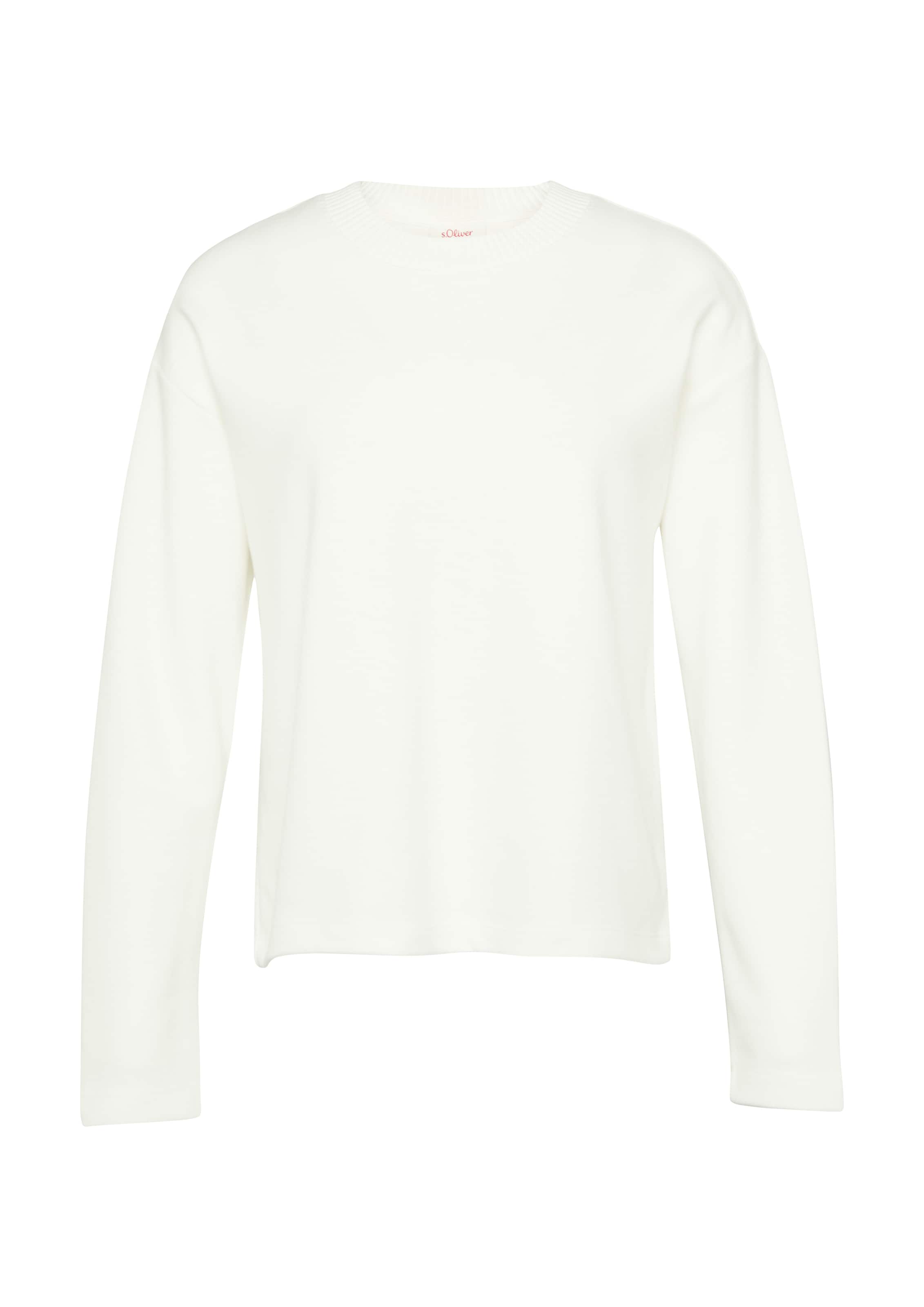 Sweat-shirt s.Oliver en blanc : devant