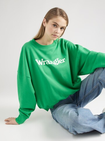WRANGLER Μπλούζα φούτερ σε πράσινο: μπροστά