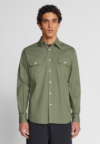 North Sails Regular fit Button Up Shirt 'Popeline' in Green: front