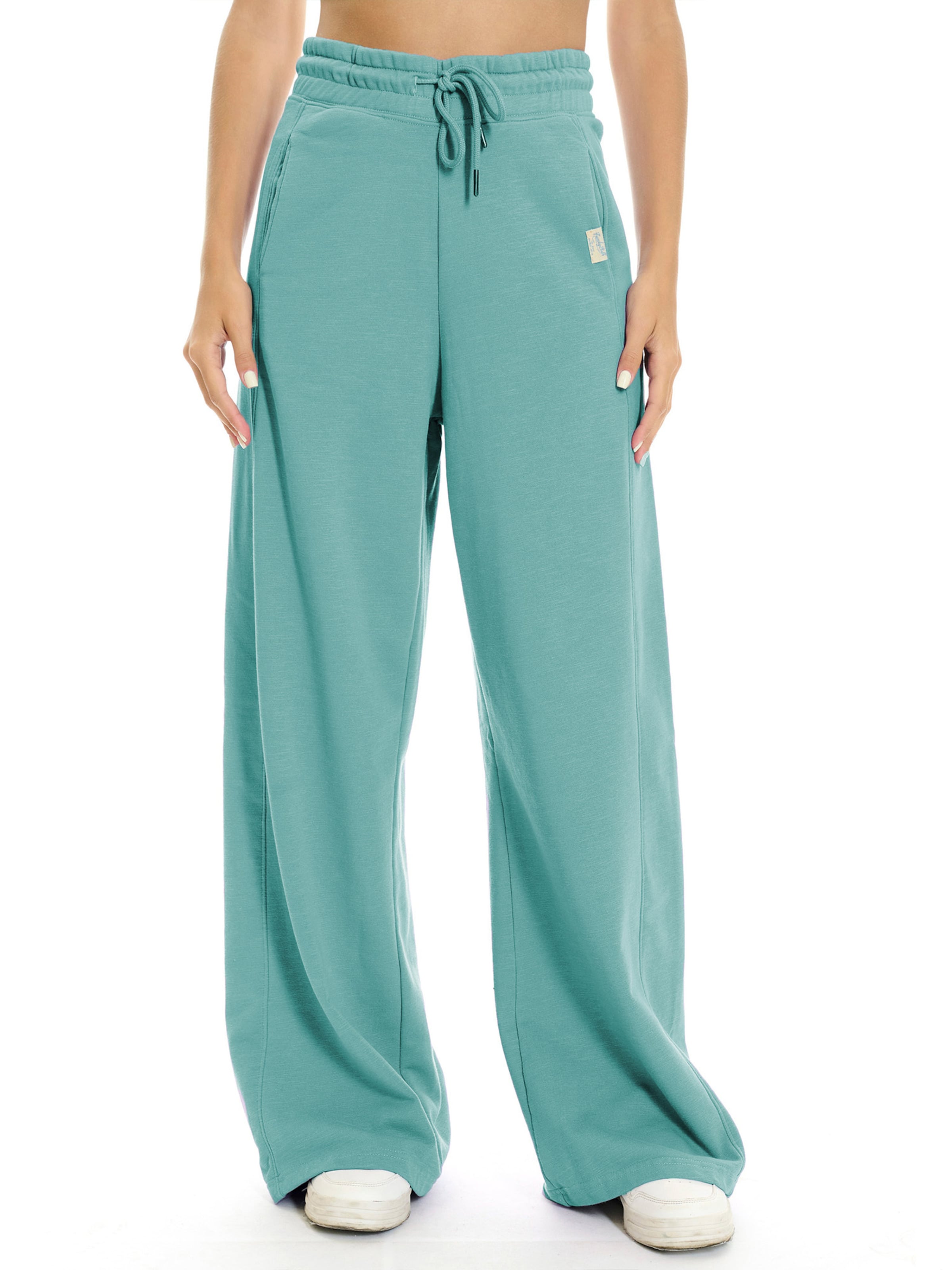Funky Buddha Wide Leg Hose in Blau: Vorderseite