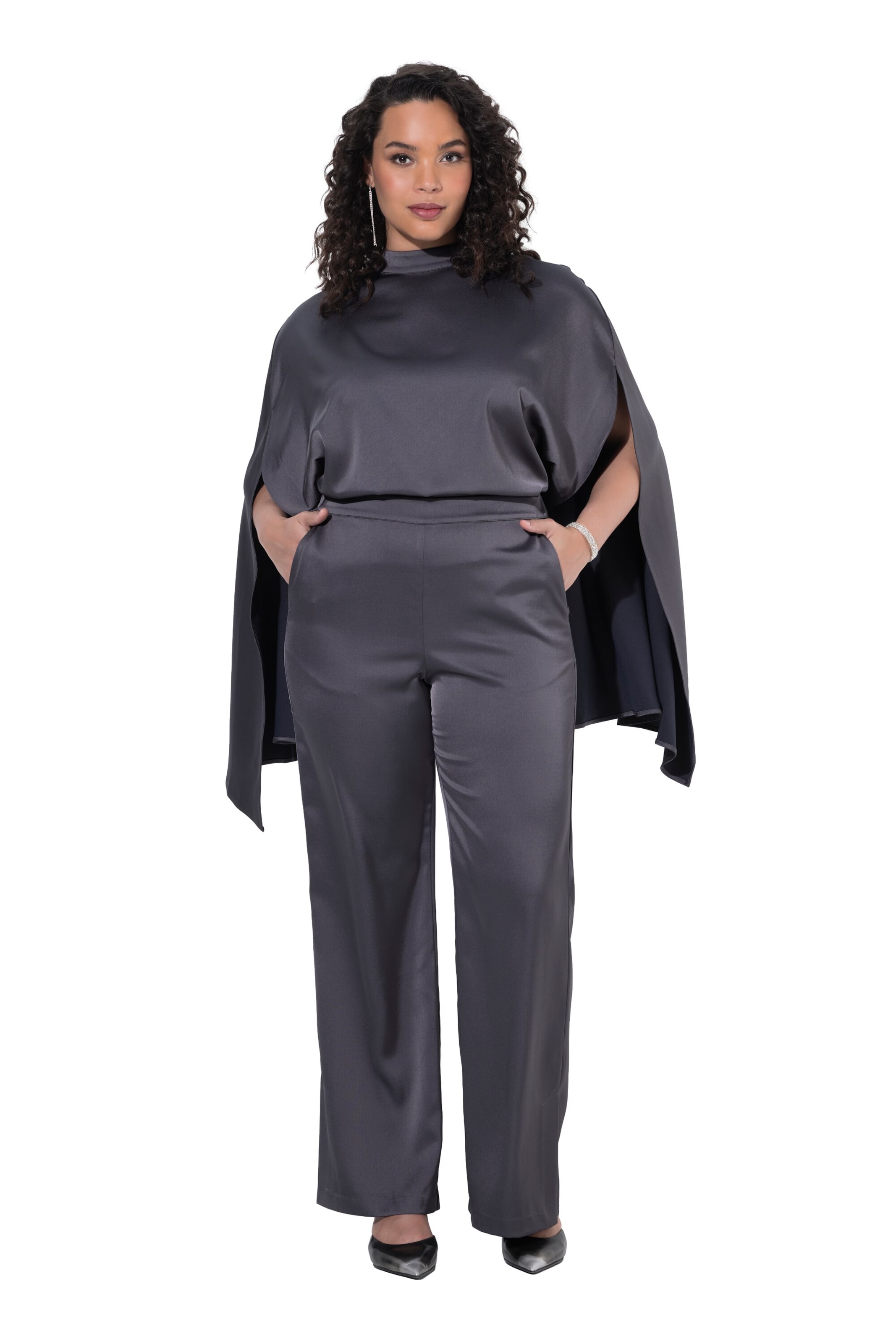 Ulla Popken Wide leg Broek in Grijs