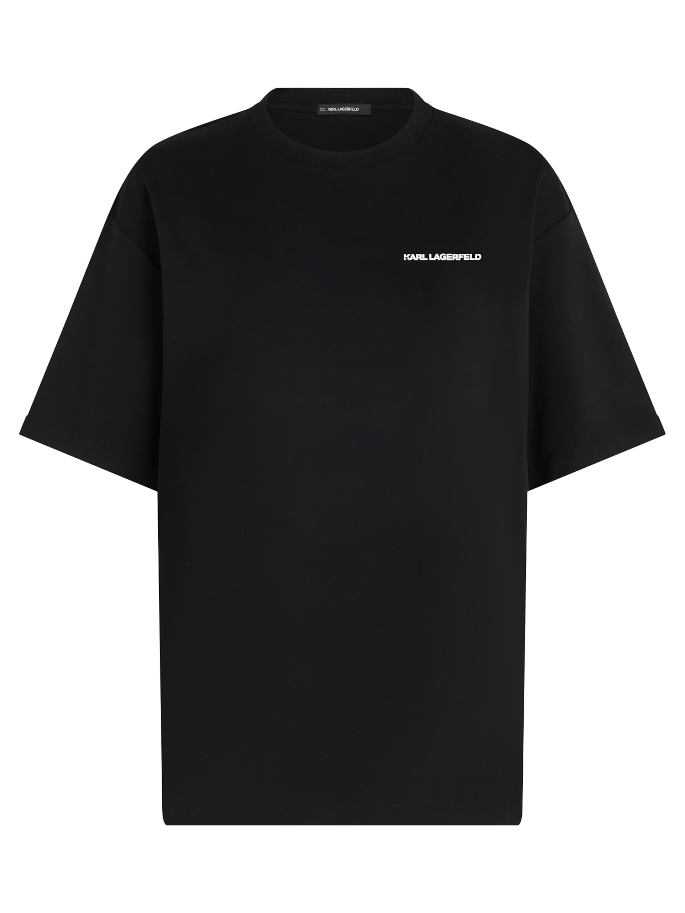 melns Karl Lagerfeld T-Krekls ' KARL HAT MIR GESAGT ': no priekšpuses