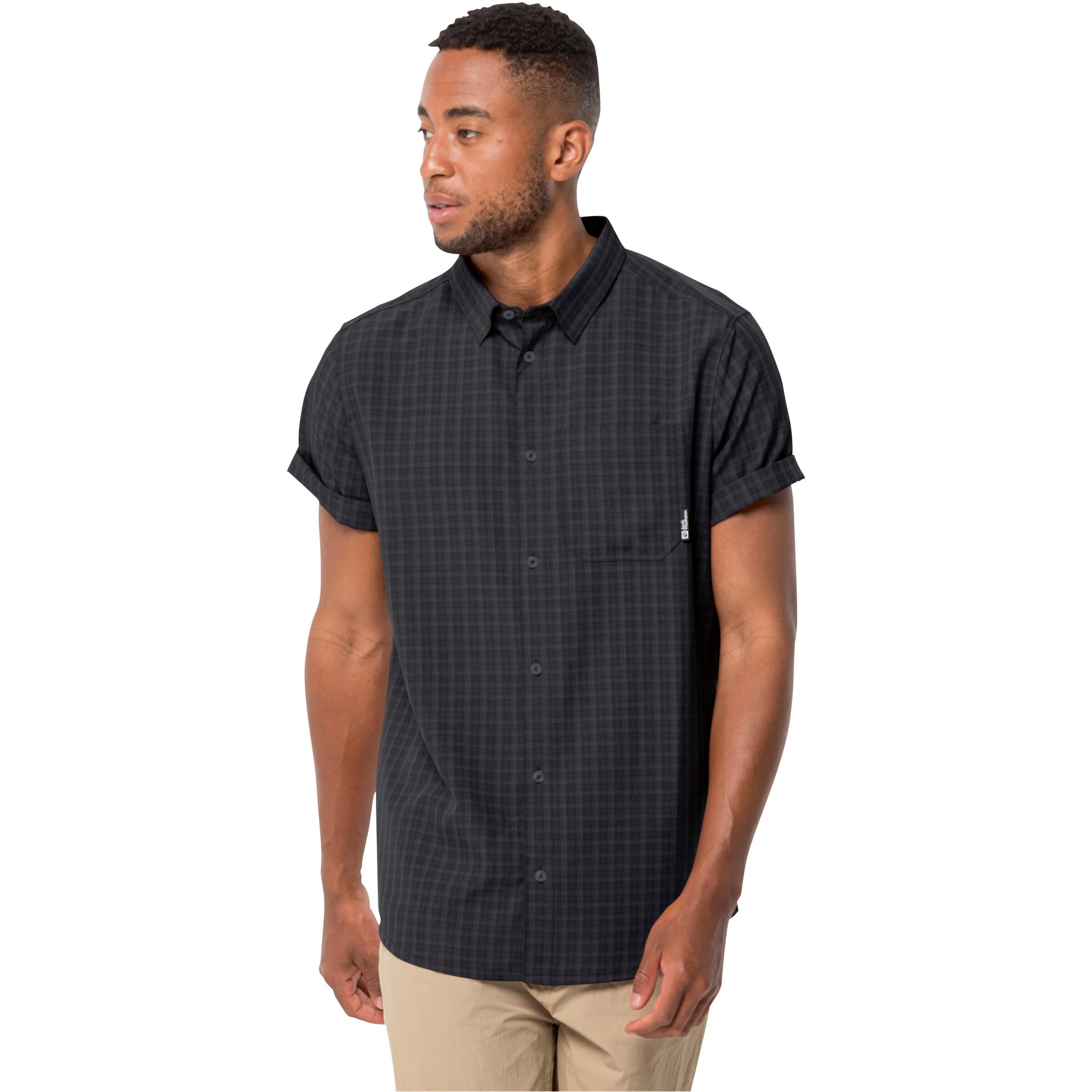 JACK WOLFSKIN Regular fit Functioneel overhemd 'El Dorado' in Zwart: voorkant