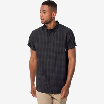 JACK WOLFSKIN Regular fit Athletic Button Up Shirt 'El Dorado' in Black: front