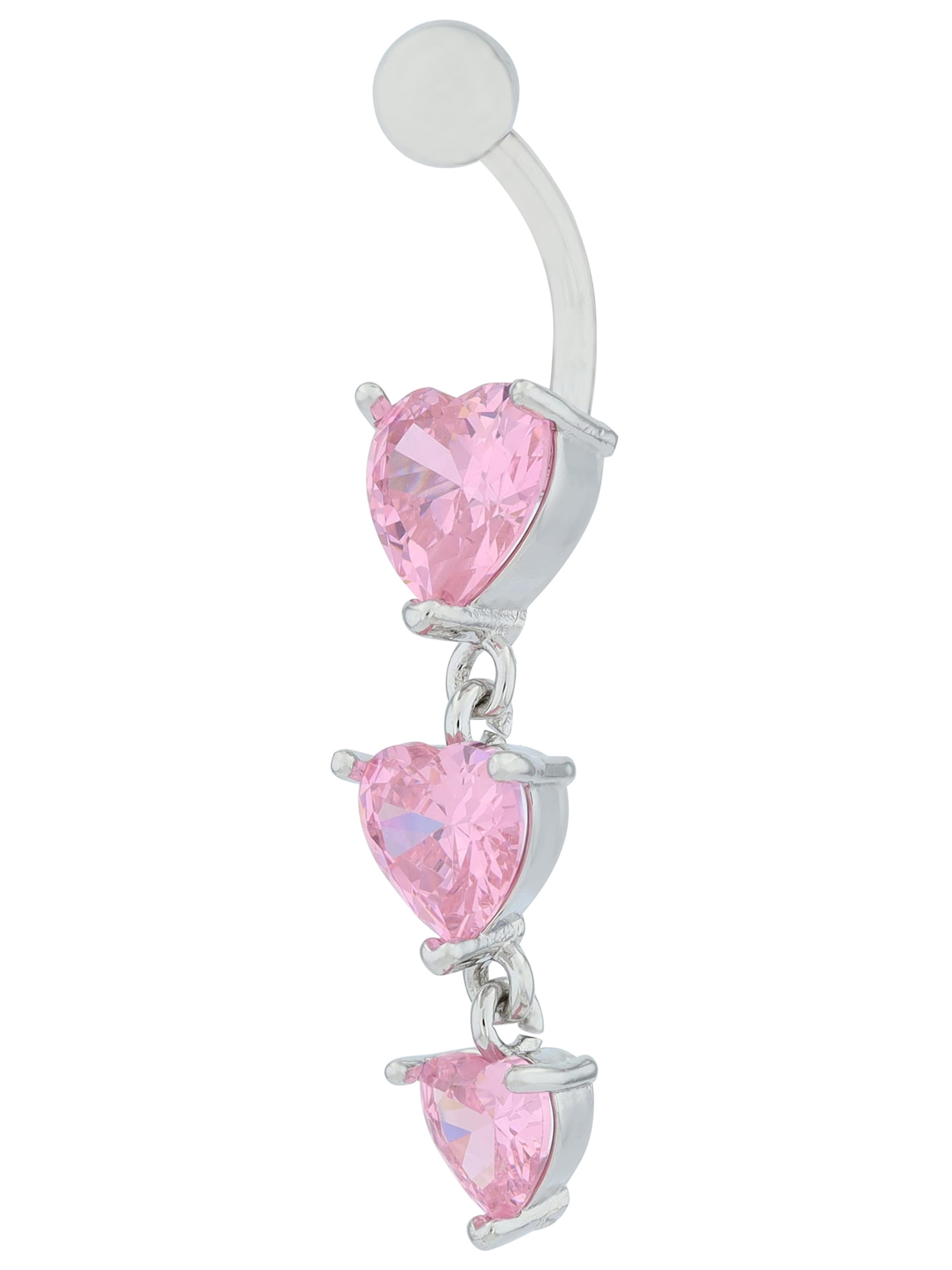 Akzent Piercings 'Zirkonia' in Silver: front