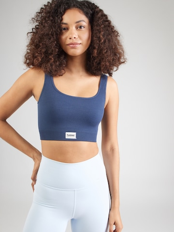 Hummel Bustier Sport bh 'Pulse' in Blauw: voorkant