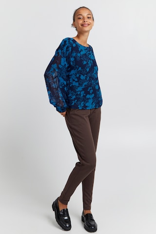 ICHI Blouse 'CHIFFY' in Blauw