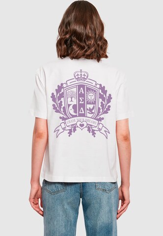 T-shirt 'Chase Your Dreams' Miss Tee en blanc : devant