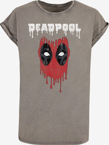 ABSOLUTE CULT T-Shirt 'Deadpool - Dripping Head' in Grau: predná strana
