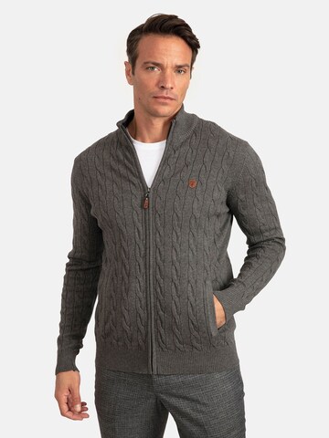 Jacey Quinn Knit cardigan in Grey: front