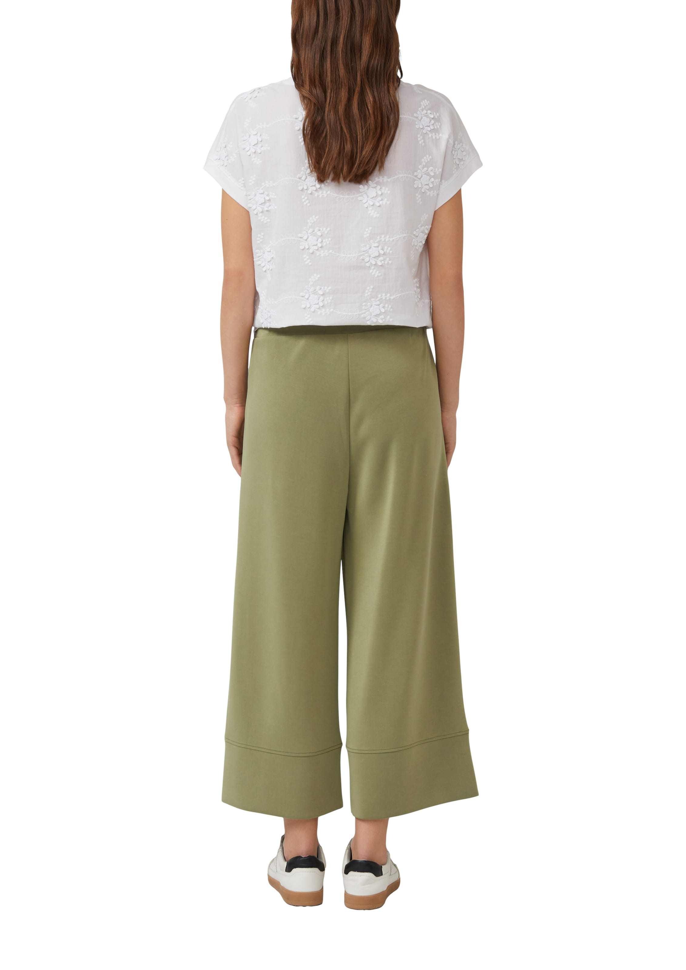 Wide Leg Pantalon à pince s.Oliver en vert