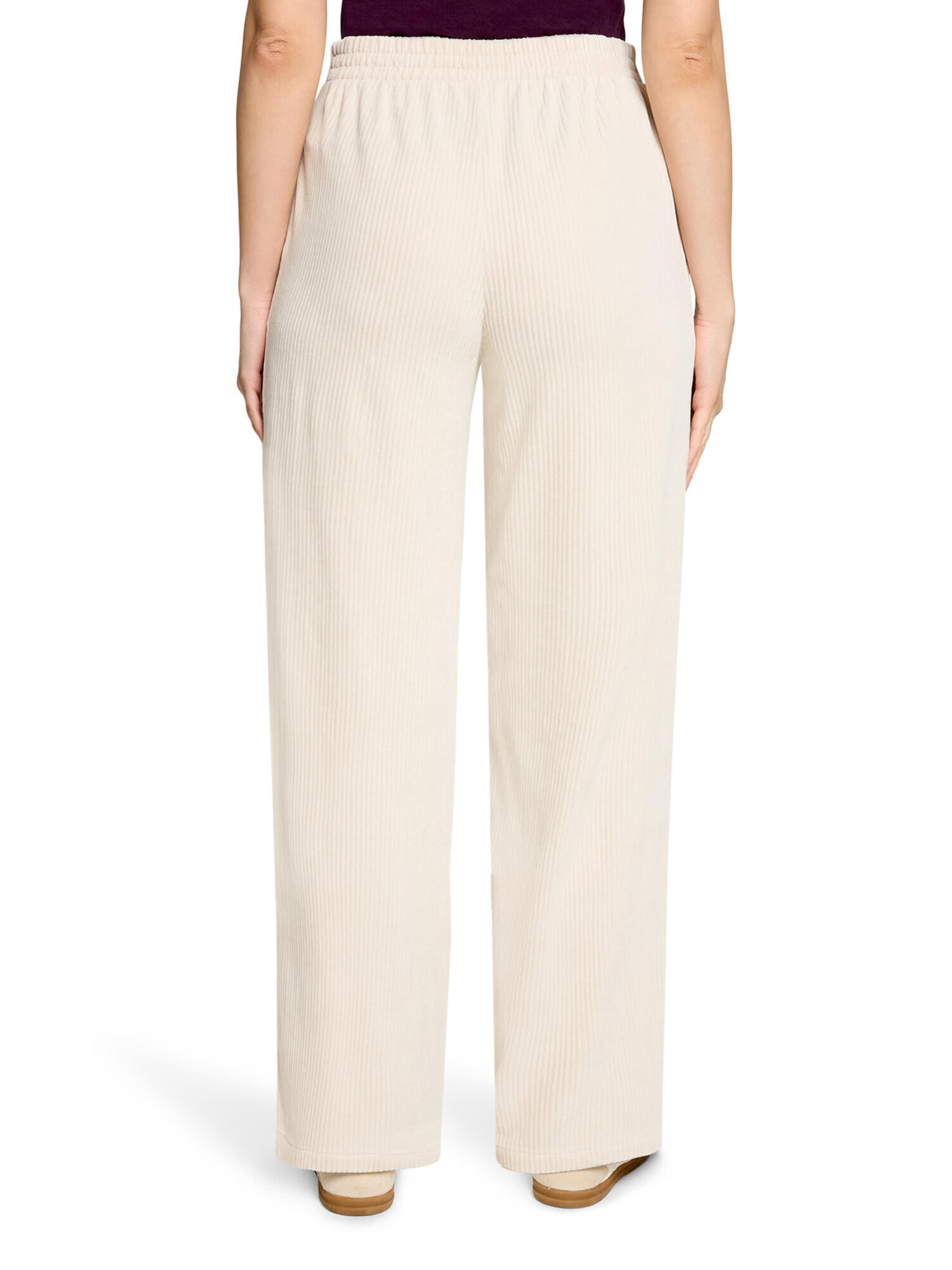 Cartoon Loosefit Palazzo-Hose mit Gummizug in Beige