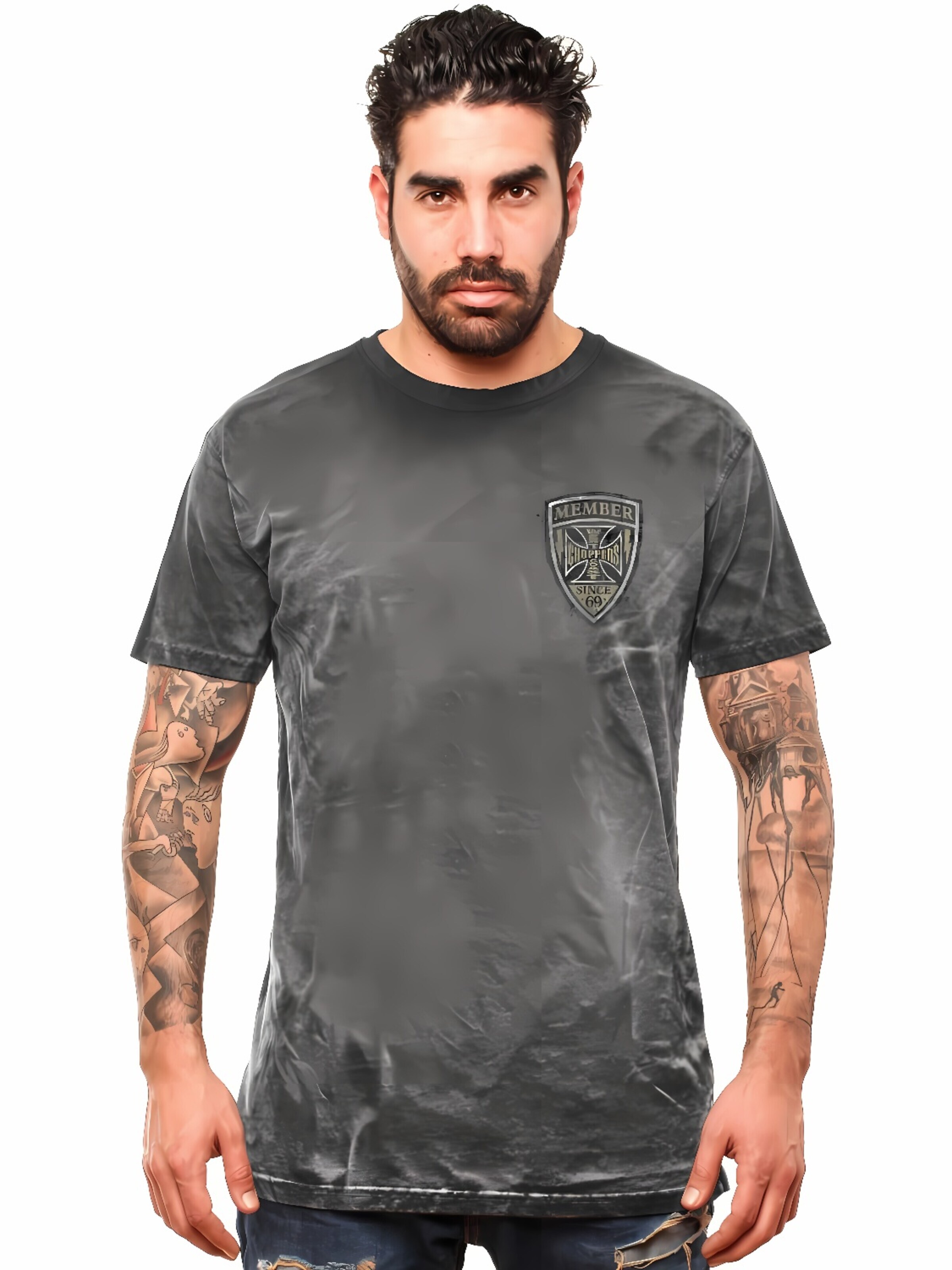 West Coast Choppers Shirt‌‌‌‌‌ in Grau: Vorderseite